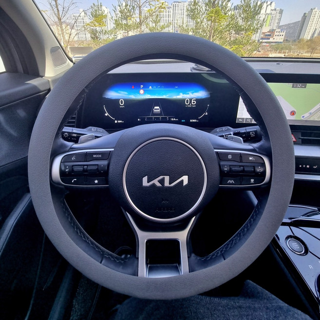 굿즈테이너 논슬립 차량 실리콘 핸들커버, 다크그레이