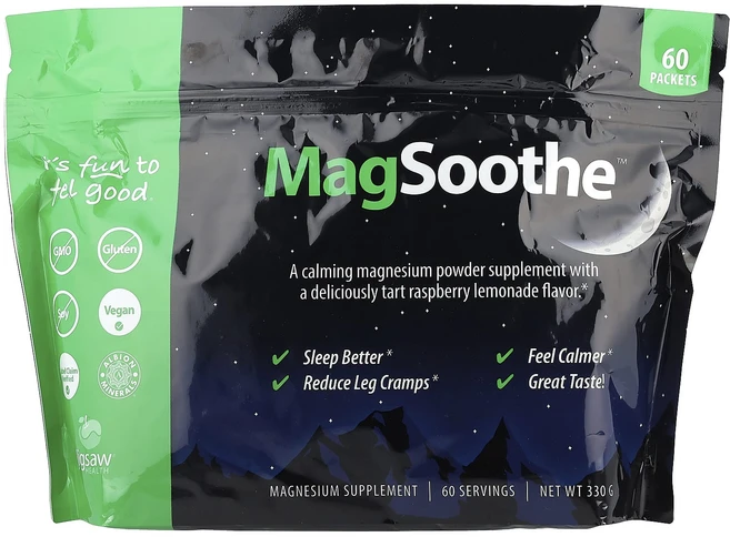 Jigsaw Health MagSoothe™ 타트 라즈베리 레모네이드 60팩 각 5.5g, Jigsaw Health MagSoothe™ 타..., 1개, 330g - 쿠팡