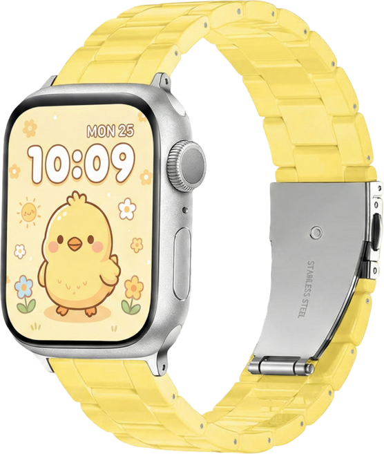 티엑스엘엑스 애플워치 파스텔 호마이카 스트랩, 옐로우, 1개