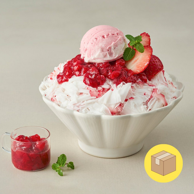 [업체발송] 흥국에프앤비 스노우빙 딸기 플러스 2박스 24개 대패타입, 4개, 7.2kg