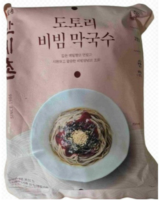 [산메촌] 들기름과김가루로고소한풍미 도토리비빔막국수(2인분) 새콤달콤한소스 쫄깃한도토리메밀면, 1개, 810g