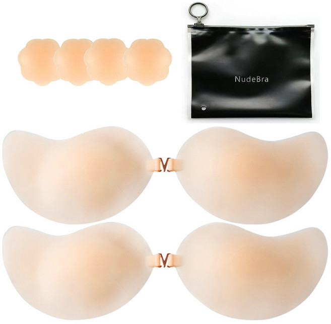 ZHEYE 볼륨업 접착형 실리콘 누드브라 1+1