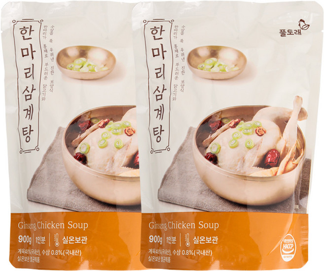 풀토래 한마리 삼계탕, 2개, 900g