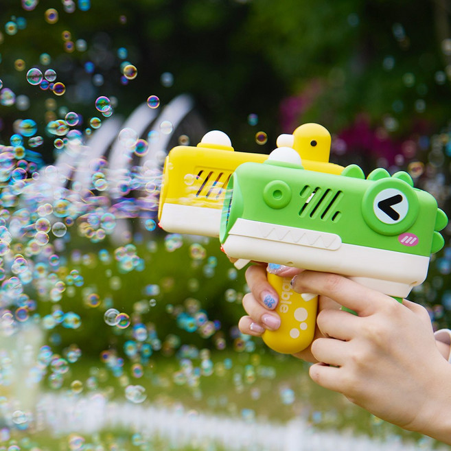 멜로디 자동버블건x1개 불빛비누방울총 자동비누방울, 1개, 악어