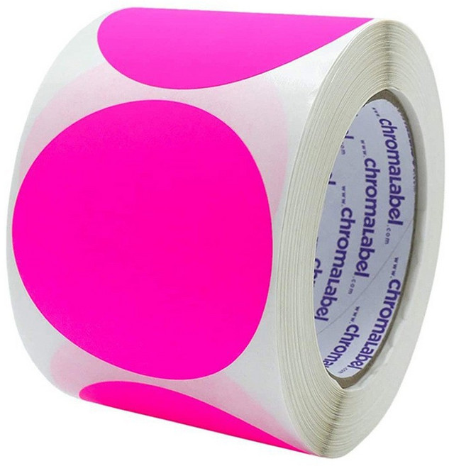 10종 네온 원형 사이즈 500pcs 특대형 스티커 다꾸, 05.진핑크3.8 (525), 1개