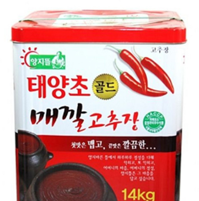 업소용 대용량 매운 태양초고추장 14kg 오리주물럭 볶음용, 1개