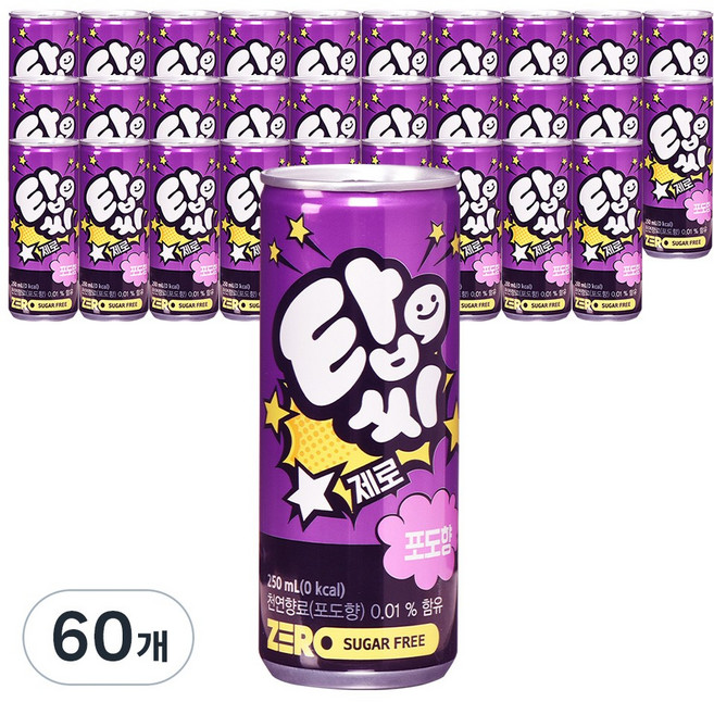 탑씨 제로 포도향, 250ml, 60개