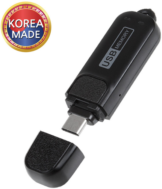 국산 이소닉 USB녹음기 A타입 C타입 8GB 초소형 원터치 소리감지녹음기, C타입(8GB)