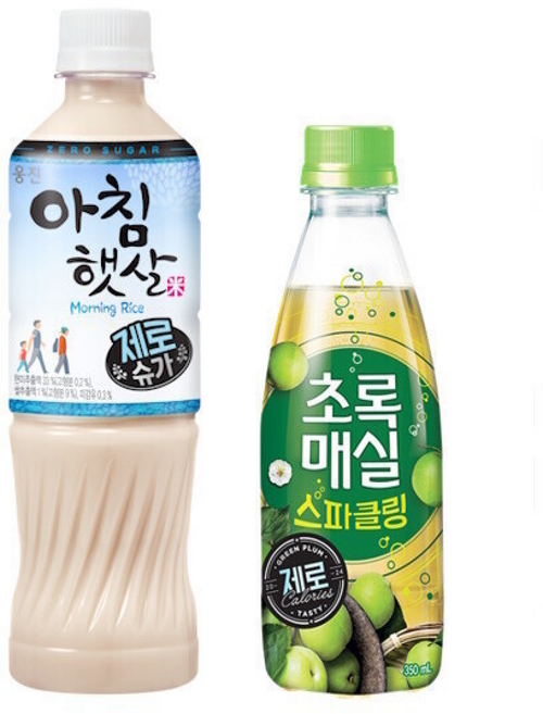 아침햇살 제로슈가 +초록매실 스파클링 제로, 10개, 500ml