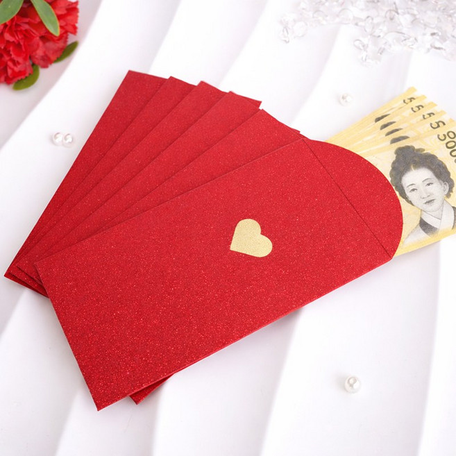 에버리즈 고급 감사 현금 봉투 부모님 용돈봉투, 6매입, 로열레드