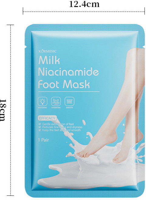KORMESIC 牛奶煙酰胺足膜 滋潤保濕 柔滑細緻, 1個, 售，購買即默認免責聲明且承責任]
