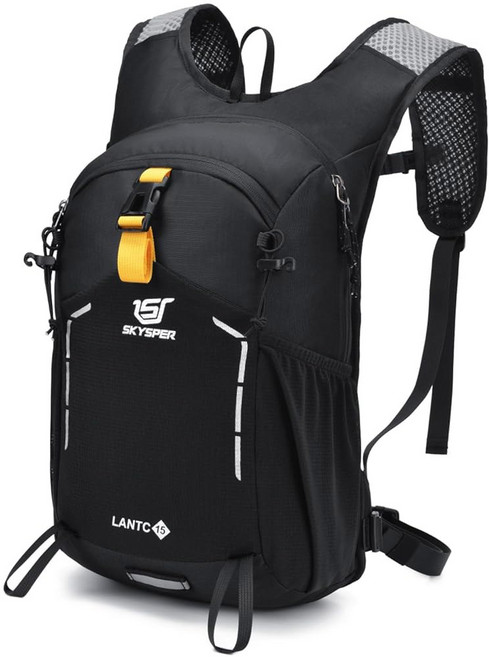 스카이스퍼 소형 하이킹 백팩 - 25L 여행용 데이팩 경량 가방 방수 여성 남성용, Lantc15-black, Lantc15-black, 1개