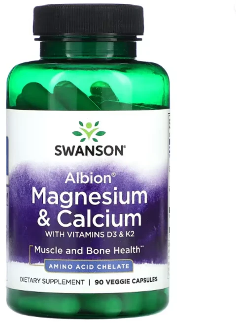 스완슨 알비온 마그네슘 및 칼슘 비타민D3 및 K2 함유 베지 캡슐 90정, 1개 - 쿠팡