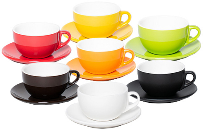 프랜드커피 KYJ 카페라떼 커피잔 세트 3호 320ml 7종 (선택형), 1세트, 옐로우