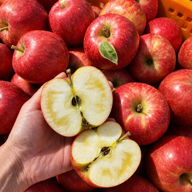 [마진포기행사가] 밀양 껍질까지 베어무는 꿀땡이 햇 부사 사과 5KG 대과, 1박스