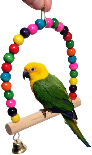 무핑 앵무새 장난감 구슬그네 스윙행어 사다리 놀이 운동 놀이터, 중형, 1개