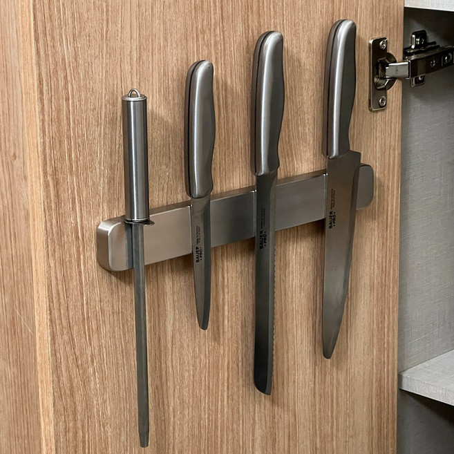 접착식 올스텐 자석 칼집 칼걸이 칼보관함 S(40X300), 실버, 1개