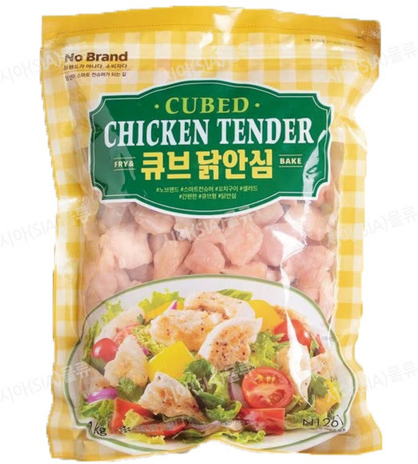 노브랜드 냉동 큐브 닭안심, 2개, 1kg