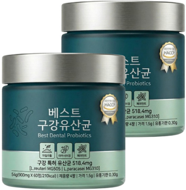 데일리 구강유산균 식약청인증 에이치딜리버리 /닥터파이토 덴티백 구강 유산균 M18 12구매시 증정, 2개, 30회분