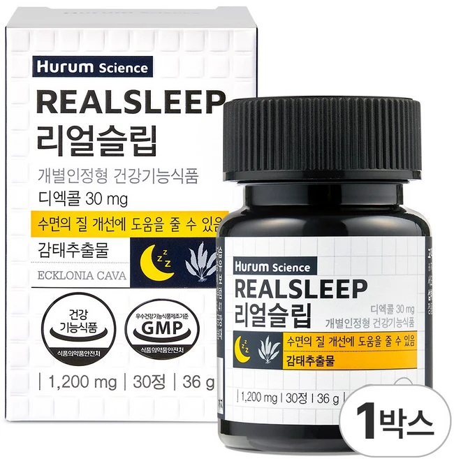 리얼슬립 감태 추출물 수면 영양제 식약처인증, 30회분, 1박스 - 쿠팡