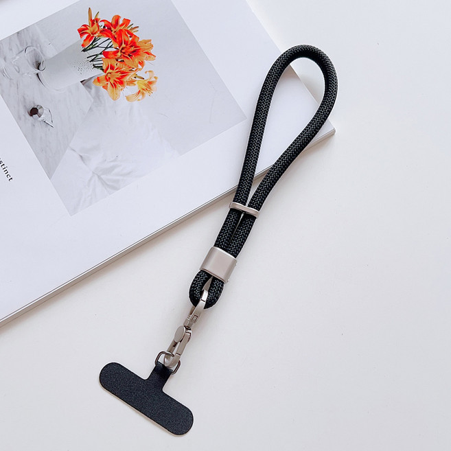 허니코코 튼튼한 로프 핸드폰 손목 스트랩 ( 전기종 호환 가능), 1개, 블랙