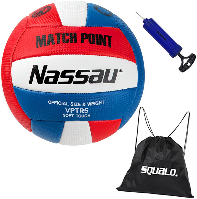 낫소 배구공 매치포인트(VPTR-5) 레드/블루 5호, VPTR (바람충전 O) + SQ 가방 & 펌프, 1개
