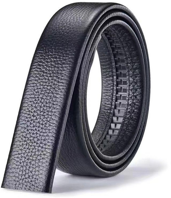 男士牛皮自動扣皮帶 H型金屬扣頭 商務休閒