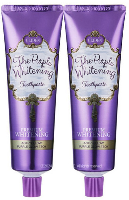 클라이덴 더 퍼플 안티 옐로우 미백 치약 40g (소용량) x2개, 2개