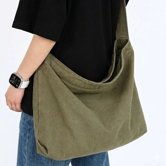 박스루트 남녀공용 대용량 데일리 캔버스 크로스백