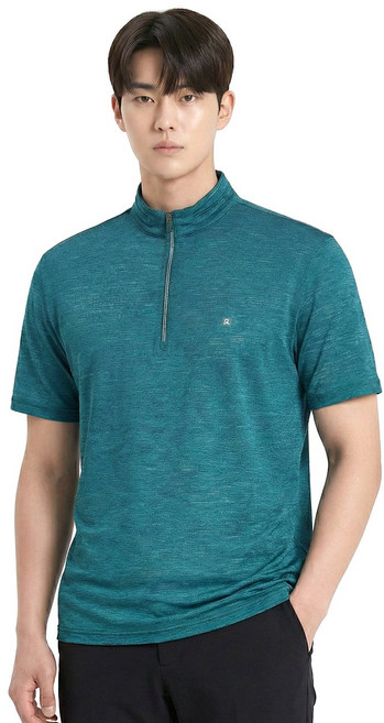 콜핑 시원한 기능성 하이쿨 남자 여름 반팔 집업 티셔츠