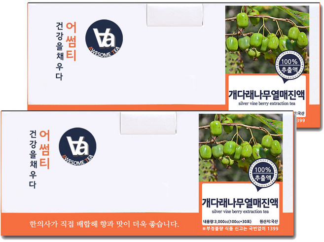 중저온추출 16시간 국산 개다래 (목천료 충영) 즙 진액, 100ml, 60개