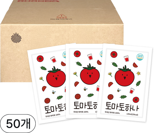 토마토하나 국내산 토마토 갈아만든 해썹 토마토즙 전북 장수, 110ml, 50개