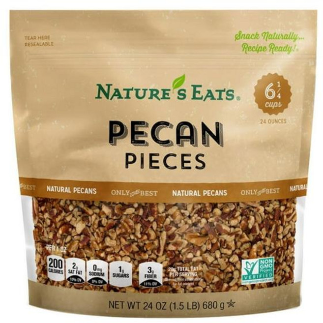 Nature's Eats 너츠 피칸 조각 베이킹 680g 팬트리 탕비실, 4개