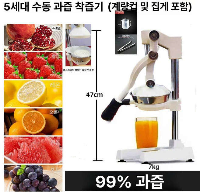 스텐 과일 착즙기 압착기, 1개, 1ml