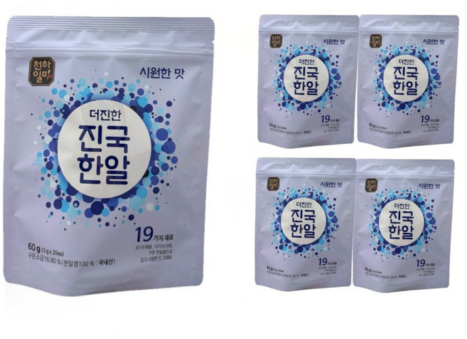 천하일미 홍석천 이원일 더진한 진국한알 코인육수 시원한맛, 60g, 5개