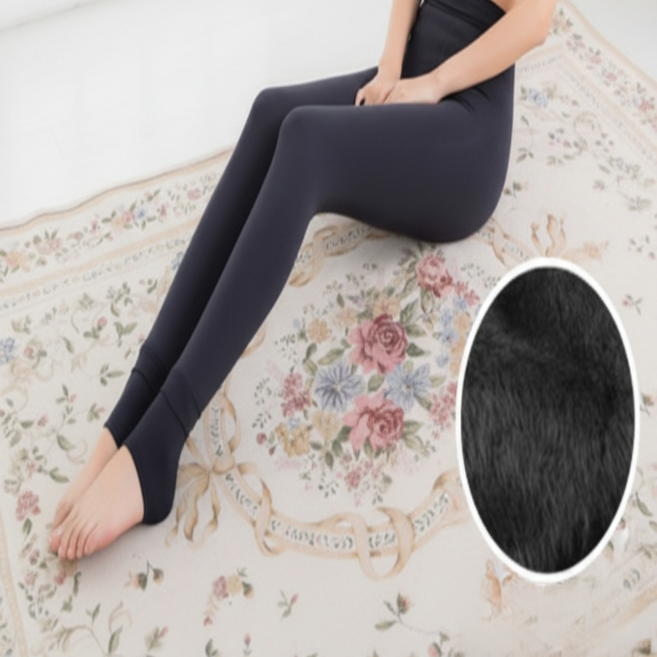 쎄리머 여성 겨울 방한 융털 기모 레깅스 9부 보온 스타킹 타이즈 바지