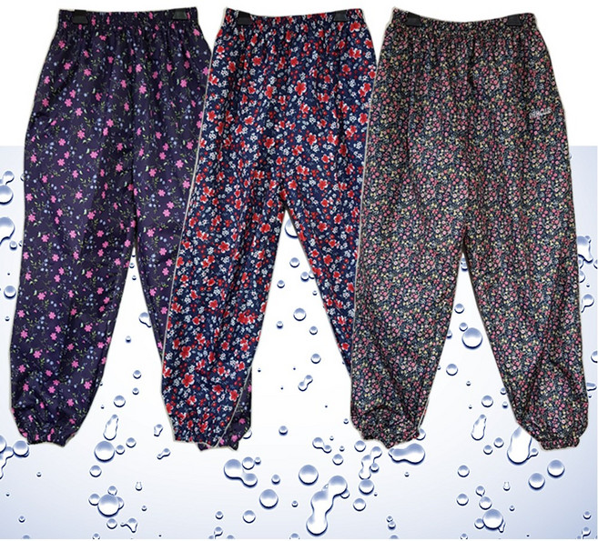 여성용 방수바지 우비바지 우의 하의 꽃무늬 작업복 농사바지 몸빼바지 어촌 농촌 여자 방풍바지