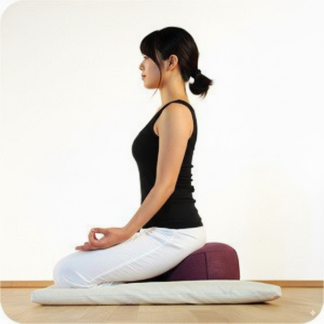 명상 방석 요가 방석 꺼지지 않는 메밀껍질 쿠션 국산 원자재 (원형 물세탁)