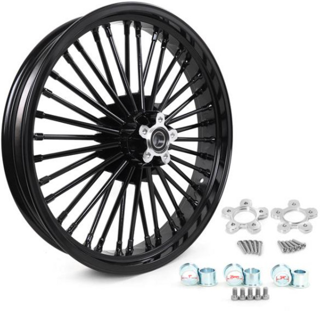BIKINGBOY 듀얼 디스크 앞바퀴 36 팻 스포크 투어링 배거 일렉트라 글라이드 FLHT 로드 킹 스트리트 1984-2, 1개