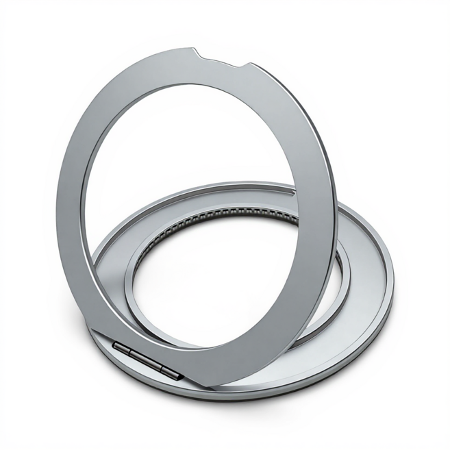 AiHome 黏貼式指環磁吸支架 360°旋轉支撐, 太空銀, 1個