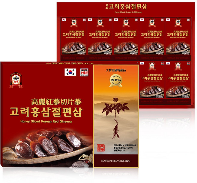 금산고려 홍삼절편I + 쇼핑백, 200g, 1세트, 20g 10갑