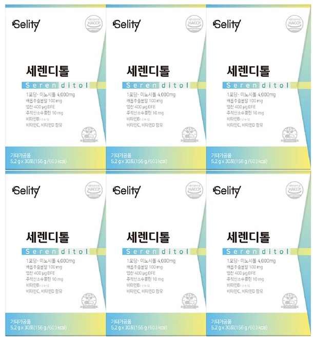 셀리티 세렌디톨 40:1 미오이노시톨 캐롭추출분말 콜린 엽산 비타민 배합, 6개, 156g - 쿠팡
