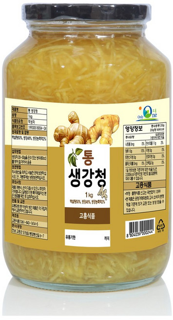 (고흥식품) 화학 첨가물이 없는 100% 통 생강차, 1kg, 1개입, 1개