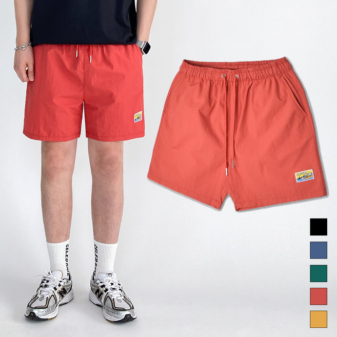 모노마인 남녀공용 시원한 바스락 밴딩 반바지 빅사이즈 바지 여름 반바지