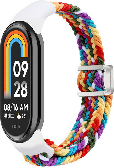 SujuNex 샤오미 미밴드 8/9/10 전용 우븐 스트랩 - Mi Band 8/9/10 Compatible Woven Strap, 16# 무지개, 1개