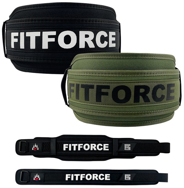 핏포스기어 크로스핏 2WAY 리프팅벨트 역도 헬스 웨이트 복압유지 허리보호대 벨트파우치 증정 FFGEB01, 카키, 1개