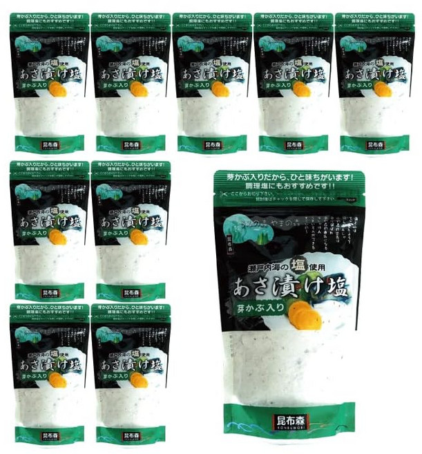 아사즈케 소금 싹 순무 포함 (280g×10) 조미 소금 겉절이 생선구이 오징어구이 파스타, 280g