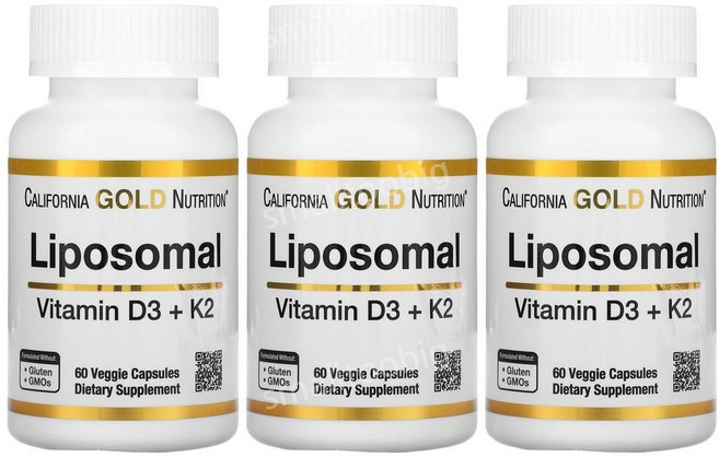 캘리포니아골드뉴트리션 비타민k2 리포조말 D3 60캡슐 3개 리포좀 메나퀴논 vitamin, 60정