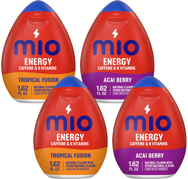 Mio 액상 물 첨가제 에너지 버라이어티 팩 (아사이 베리 Mio Liquid Water Enhancer Energy Variety Pack (Acai Berry Storm T, Acai Berry + Tropical Fusion