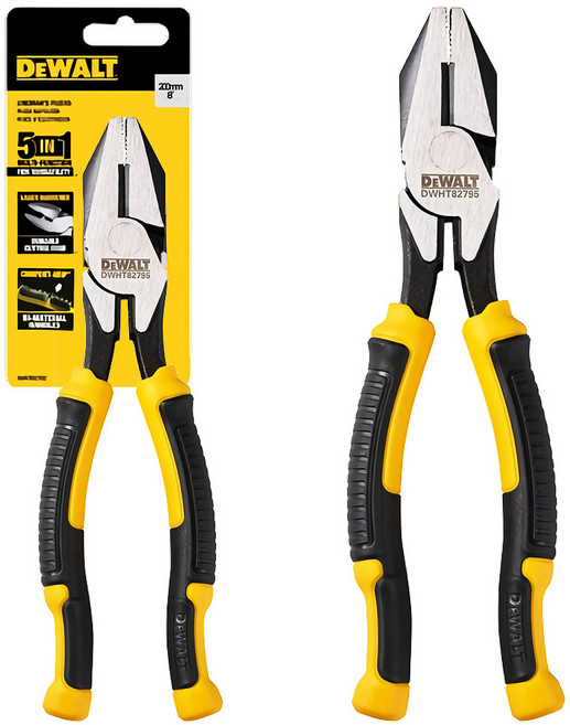 디월트공식대리점 8인치 레이저하드닝 정밀 만능 펜치 뺀찌 뺀치 DWHT82795, 1개